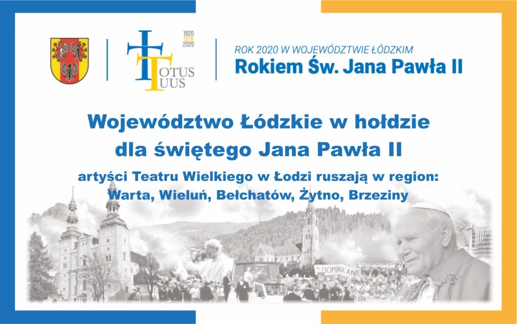 Koncerty papieskie w województwie łódzkim. Grafika ilustracyjna.